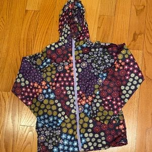 Girl’s Flower Print Rain Jacket